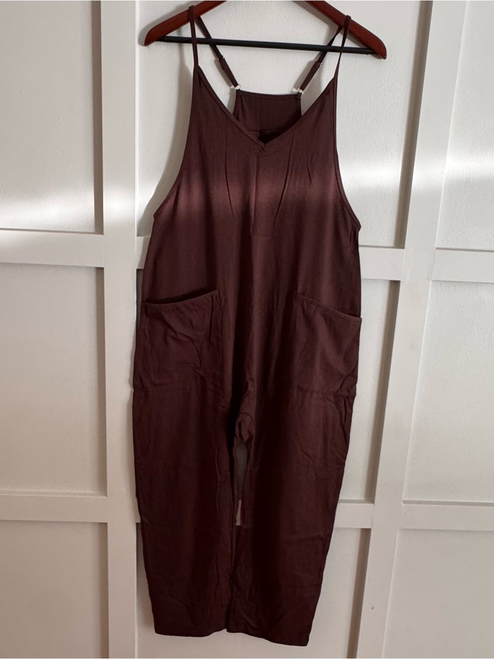 Women's Brown Relaxed Pocket Jumpsuit